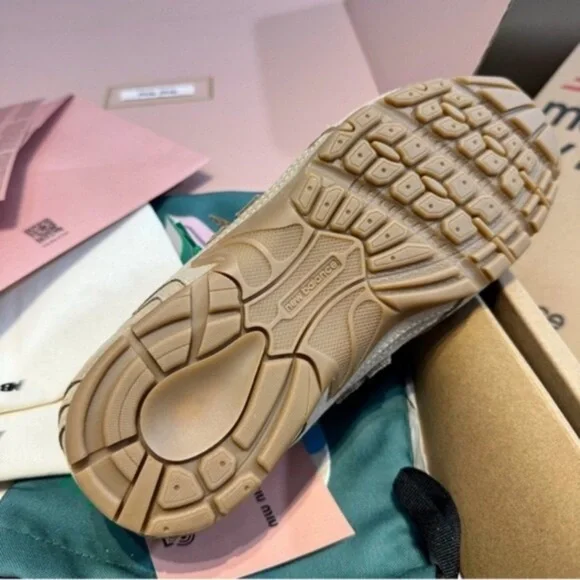 Miu Miu Beige and Green Sneakers - Picture 6 of 9